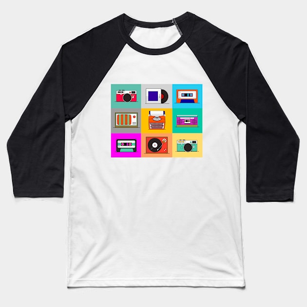 Pop art retro tech Baseball T-Shirt by Maison de Kitsch